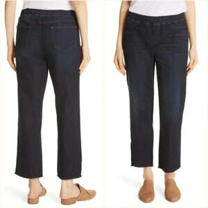5/$100 Eileen Fisher Frayed Hem Pull-On Ankle Jeans